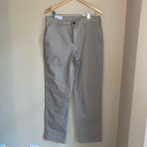 Easy Fit Slacks Pants Khaki Flat Front Classic NWT
